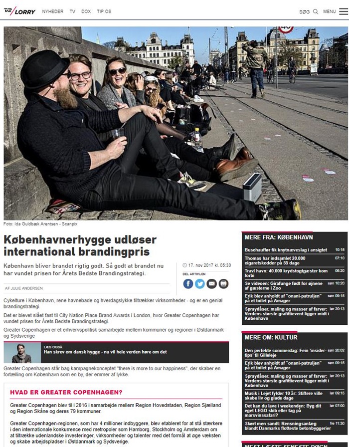 Kbenhavner hygge udlser international pris