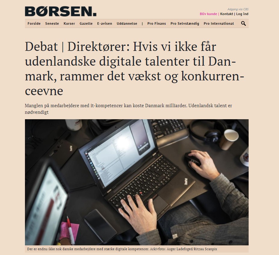 kronik med Digital Hub - børsen 10.09.20